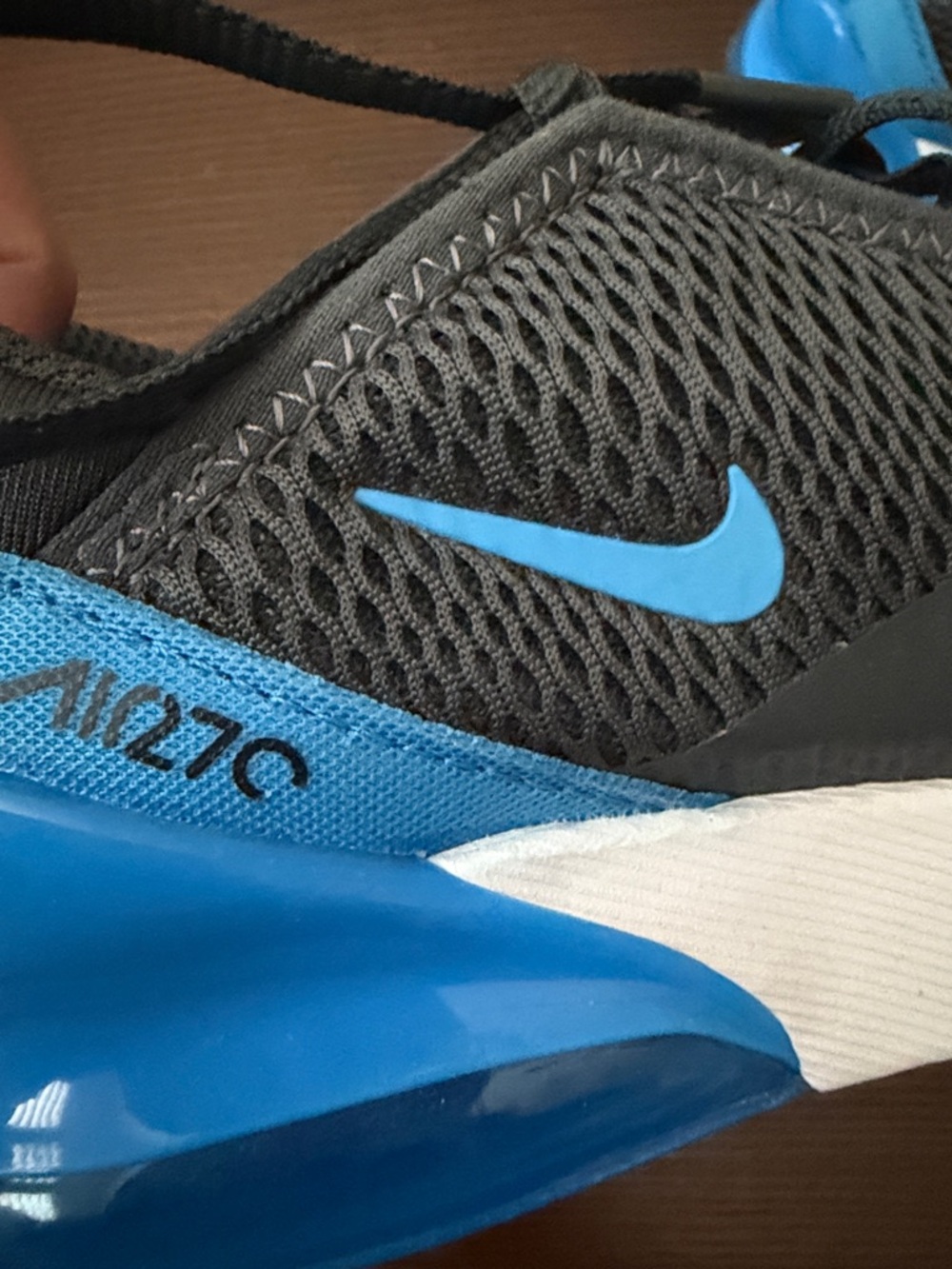 Nike Kids' Air Max 270 Black and Blue Sneakers - Picture 2 of 10